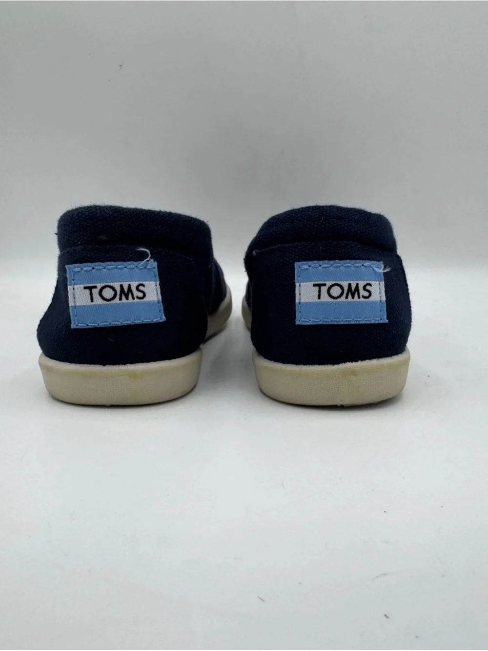 Toms Kids Black Canvas Slip-On Moccasins